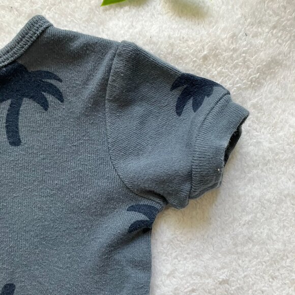 Joe Fresh Baby Romper 3-6M | Palm Tree Print | Short Sleeve Summer One-Piece - Picture 8 of 16